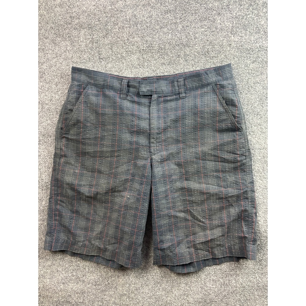 Patagonia Plaid Shorts Mens 33 Blue Red Seersucker Texture Organic Cotton Blend